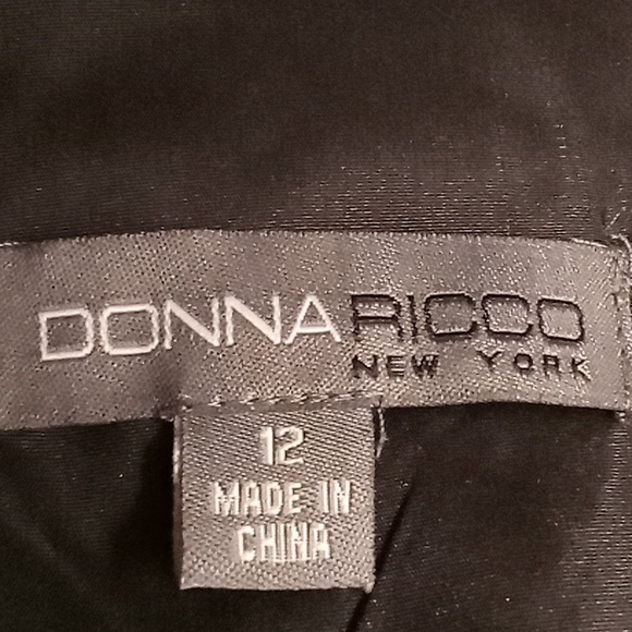 NEW DONNA RICCO NEW YORK Silk Wedding Sz 12 Floral Black-Gray Colors HMBC - Picture 9 of 12